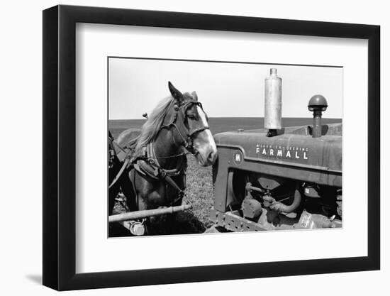 Horse and Tractor-John Vachon-Framed Photographic Print