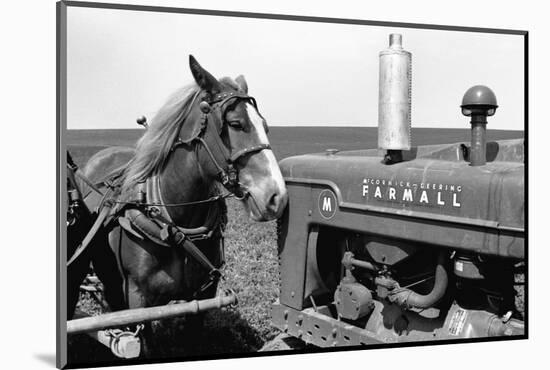 Horse and Tractor-John Vachon-Mounted Photographic Print