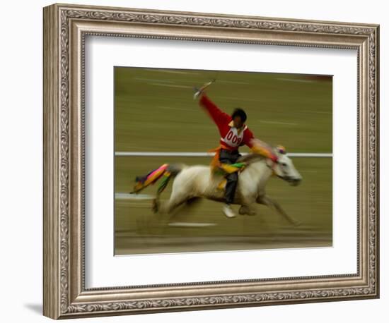 Horse at the Horse Racing Festival, Zhongdian, Deqin Tibetan Autonomous Prefecture, China-Pete Oxford-Framed Photographic Print