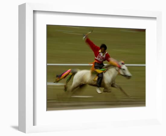 Horse at the Horse Racing Festival, Zhongdian, Deqin Tibetan Autonomous Prefecture, China-Pete Oxford-Framed Photographic Print