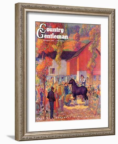 "Horse Auction," Country Gentleman Cover, October 1, 1944-Henry Soulen-Framed Giclee Print