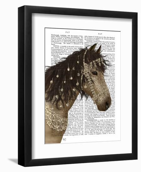 Horse Buckskin with Jewelled Bridle-Fab Funky-Framed Art Print