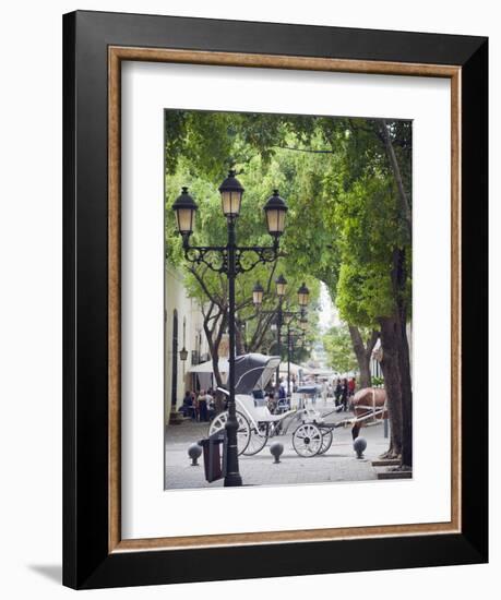 Horse Carriage For Tourists, Zona Colonial, UNESCO World Heritage Site, Dominican Republic-Christian Kober-Framed Photographic Print