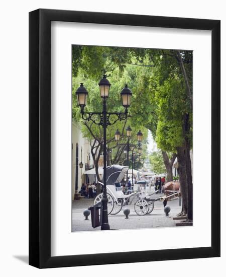 Horse Carriage For Tourists, Zona Colonial, UNESCO World Heritage Site, Dominican Republic-Christian Kober-Framed Photographic Print
