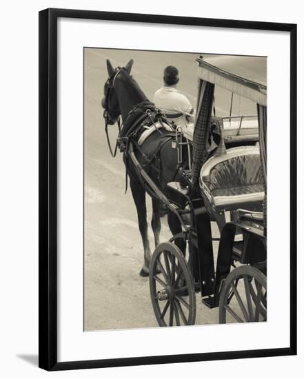Horse Carriages at Pinto Wharf, Floriana, Valletta, Malta-Walter Bibikow-Framed Photographic Print