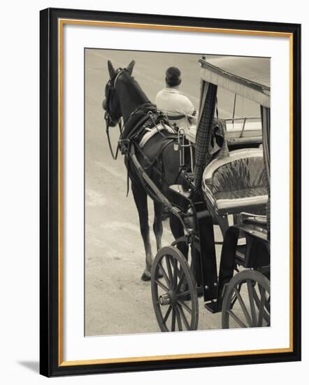 Horse Carriages at Pinto Wharf, Floriana, Valletta, Malta-Walter Bibikow-Framed Photographic Print