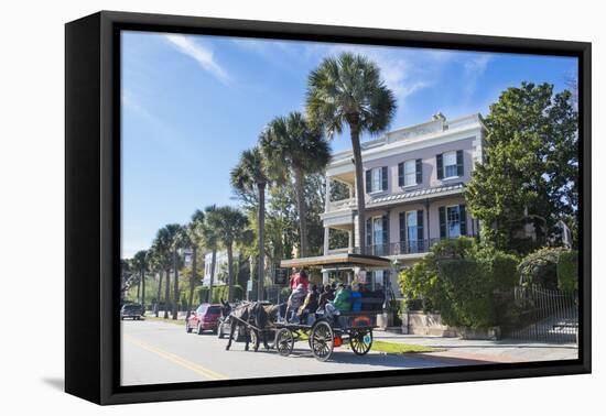 Horse Cart before a Colonial House, Charleston, South Carolina, United States of America-Michael Runkel-Framed Premier Image Canvas