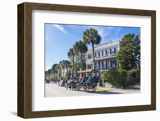 Horse Cart before a Colonial House, Charleston, South Carolina, United States of America-Michael Runkel-Framed Photographic Print