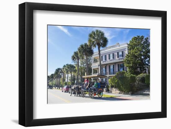 Horse Cart before a Colonial House, Charleston, South Carolina, United States of America-Michael Runkel-Framed Photographic Print