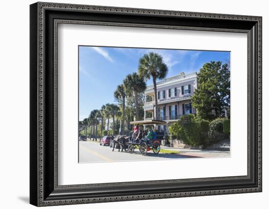 Horse Cart before a Colonial House, Charleston, South Carolina, United States of America-Michael Runkel-Framed Photographic Print