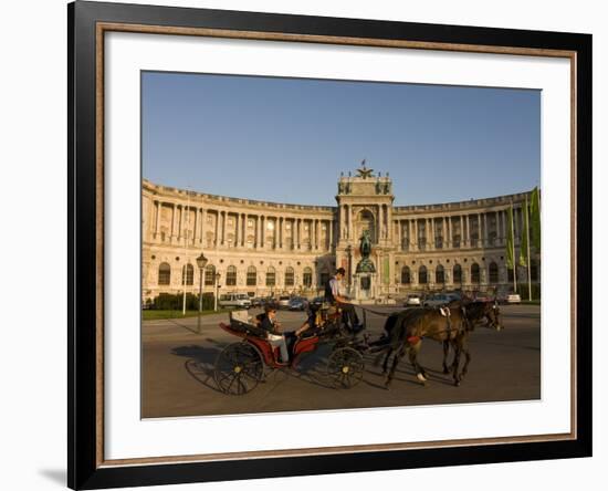 Horse Cart in Front of the Hofburg Palace on the Heldenplatz, Vienna, Austria, Europe-Michael Runkel-Framed Photographic Print