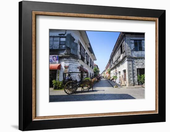 Horse Cart Riding Through the Spanish Colonial Architecture in Vigan, Northern Luzon, Philippines-Michael Runkel-Framed Photographic Print