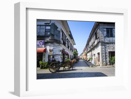 Horse Cart Riding Through the Spanish Colonial Architecture in Vigan, Northern Luzon, Philippines-Michael Runkel-Framed Photographic Print