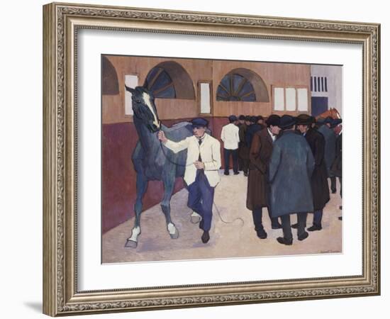 Horse Dealers at the Barbican, circa 1918-Robert Bevan-Framed Giclee Print