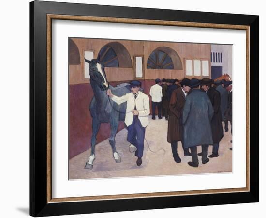 Horse Dealers at the Barbican, circa 1918-Robert Bevan-Framed Giclee Print