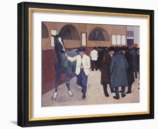 Horse Dealers at the Barbican, circa 1918-Robert Bevan-Framed Giclee Print