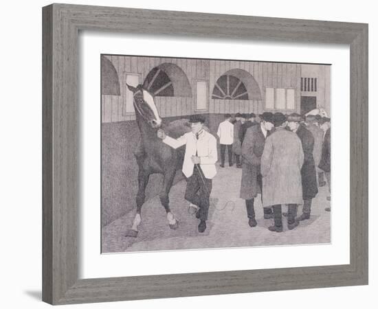 Horse Dealers at the Barbican, London, C1918-Robert Polhill Bevan-Framed Giclee Print