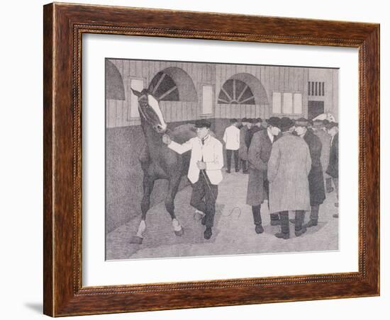 Horse Dealers at the Barbican, London, C1918-Robert Polhill Bevan-Framed Giclee Print