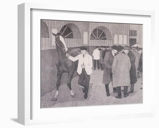 Horse Dealers at the Barbican, London, C1918-Robert Polhill Bevan-Framed Giclee Print