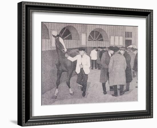 Horse Dealers at the Barbican, London, C1918-Robert Polhill Bevan-Framed Giclee Print