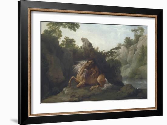 Horse Devoured by a Lion-George Stubbs-Framed Giclee Print