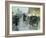 Horse Drawn Cabs at Evening, New York, C.1890-Childe Hassam-Framed Giclee Print