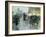 Horse Drawn Cabs at Evening, New York, C.1890-Childe Hassam-Framed Giclee Print