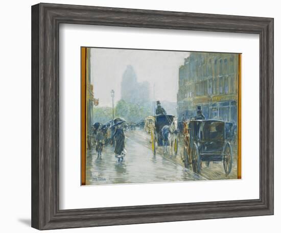 Horse Drawn Cabs, New York, 1891-Childe Hassam-Framed Giclee Print