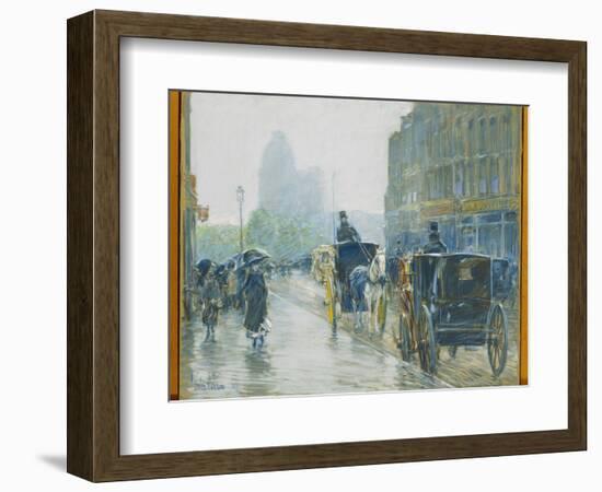 Horse Drawn Cabs, New York, 1891-Childe Hassam-Framed Giclee Print