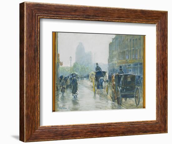 Horse Drawn Cabs, New York, 1891-Childe Hassam-Framed Giclee Print