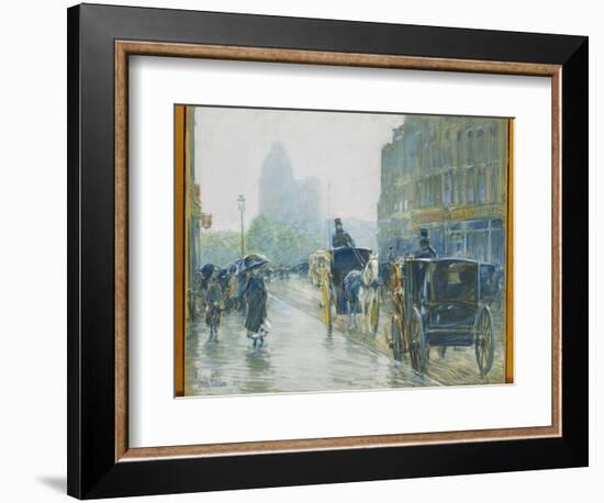 Horse Drawn Cabs, New York, 1891-Childe Hassam-Framed Giclee Print