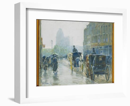 Horse Drawn Cabs, New York, 1891-Childe Hassam-Framed Giclee Print