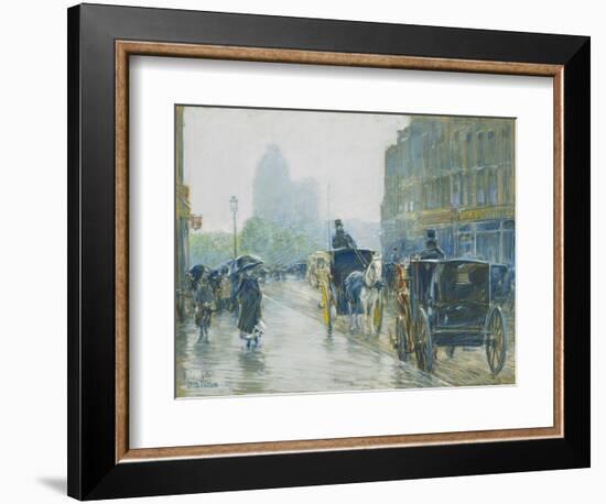 Horse Drawn Cabs, New York, 1891-Childe Hassam-Framed Giclee Print