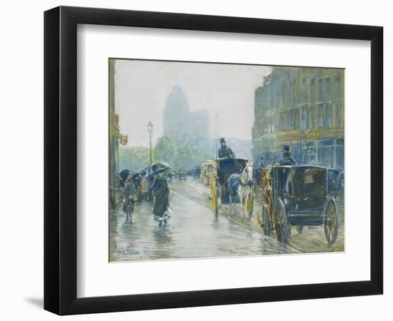 Horse Drawn Cabs, New York, 1891-Childe Hassam-Framed Giclee Print