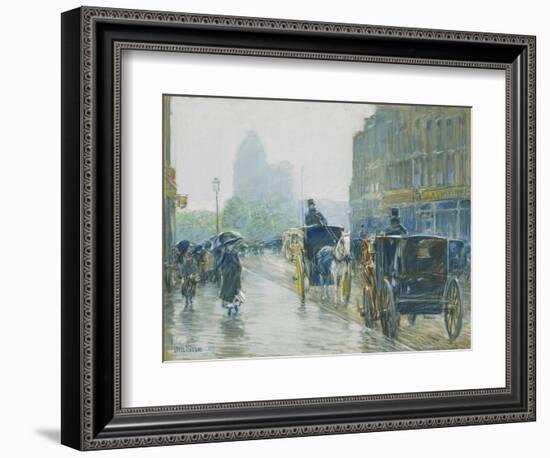 Horse Drawn Cabs, New York, 1891-Childe Hassam-Framed Giclee Print