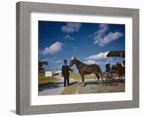 Horse-Drawn Carriage at Castillo De San Marcos National Monument, St Augustine, Florida, 1946-Eliot Elisofon-Framed Photographic Print