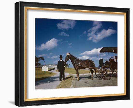 Horse-Drawn Carriage at Castillo De San Marcos National Monument, St Augustine, Florida, 1946-Eliot Elisofon-Framed Photographic Print