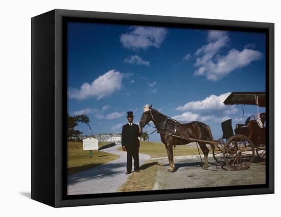 Horse-Drawn Carriage at Castillo De San Marcos National Monument, St Augustine, Florida, 1946-Eliot Elisofon-Framed Premier Image Canvas