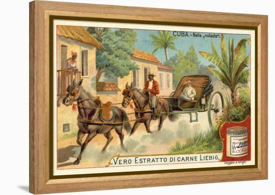 Horse-Drawn Carriage, Cuba-null-Framed Premier Image Canvas