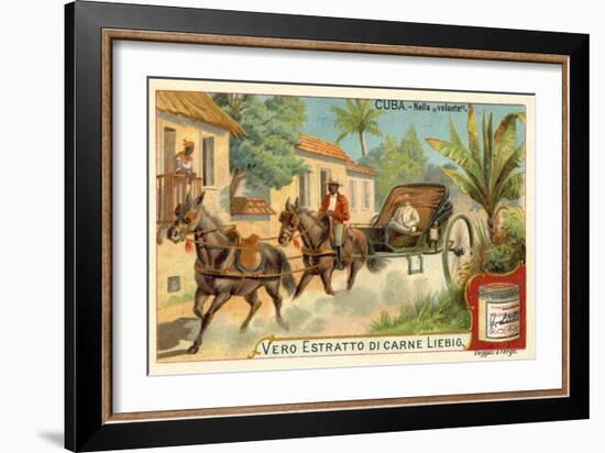 Horse-Drawn Carriage, Cuba-null-Framed Giclee Print