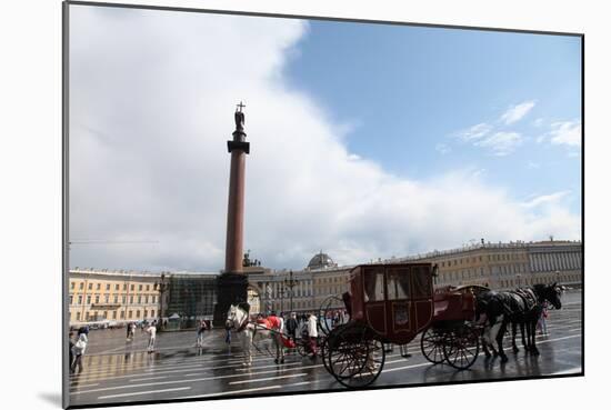 Horse-Drawn Carriage in Palace Square, St Petersburg, Russia, 2011-Sheldon Marshall-Mounted Photographic Print