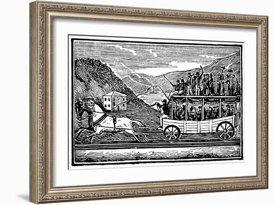 Horse-Drawn Carriage on the Baltimore and Ohio Railroad C1830-null-Framed Giclee Print