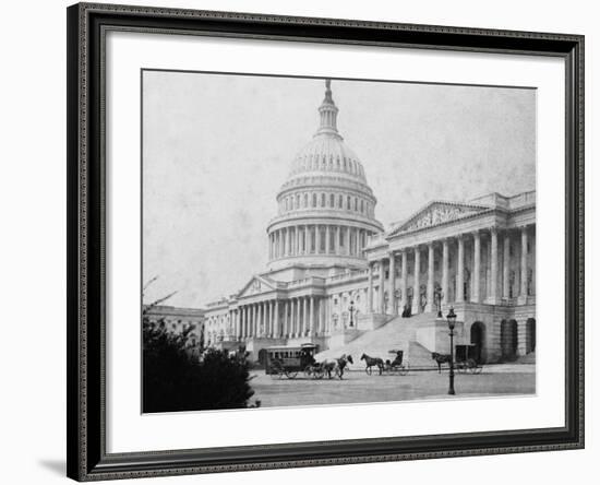 Horse-Drawn Carriages at U. S. Capitol-null-Framed Photographic Print