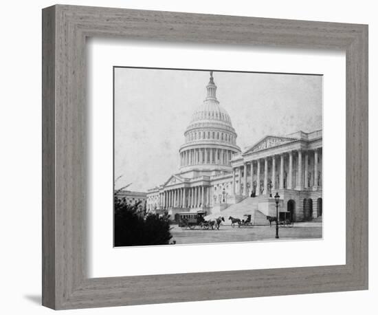 Horse-Drawn Carriages at U. S. Capitol-null-Framed Photographic Print