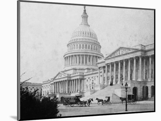 Horse-Drawn Carriages at U. S. Capitol-null-Mounted Photographic Print