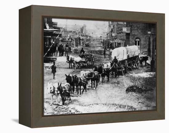 Horse Drawn Covered Wagon-null-Framed Premier Image Canvas