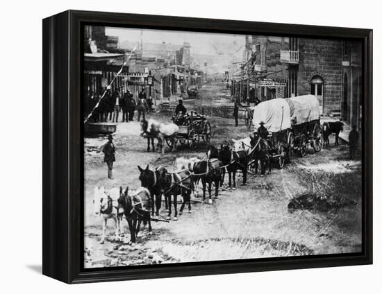 Horse Drawn Covered Wagon-null-Framed Premier Image Canvas
