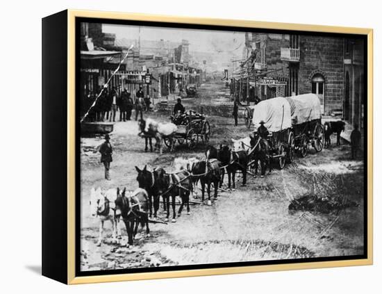 Horse Drawn Covered Wagon-null-Framed Premier Image Canvas