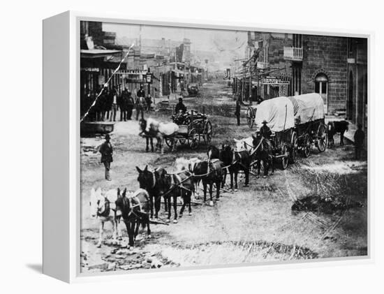 Horse Drawn Covered Wagon-null-Framed Premier Image Canvas