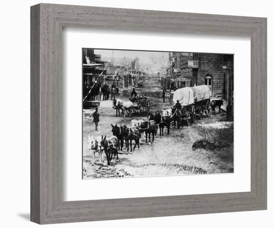 Horse Drawn Covered Wagon-null-Framed Photographic Print